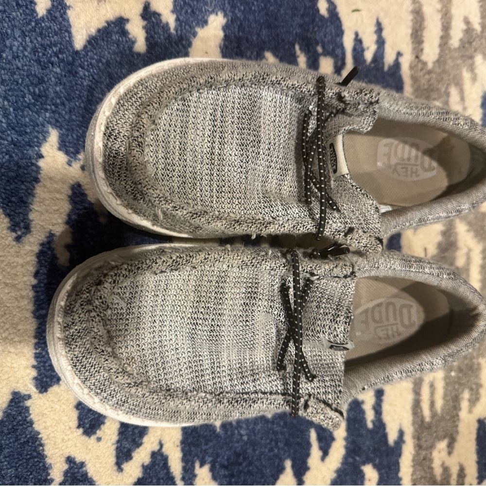 Hey Dude Gray Slip-On Sneakers Comfortable Knit Design